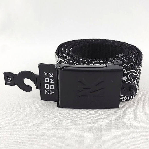 Zoo York Doodle Zoo Black White Cartoon Graphic Web Belt Adjustable Size L/XL - Picture 2 of 9